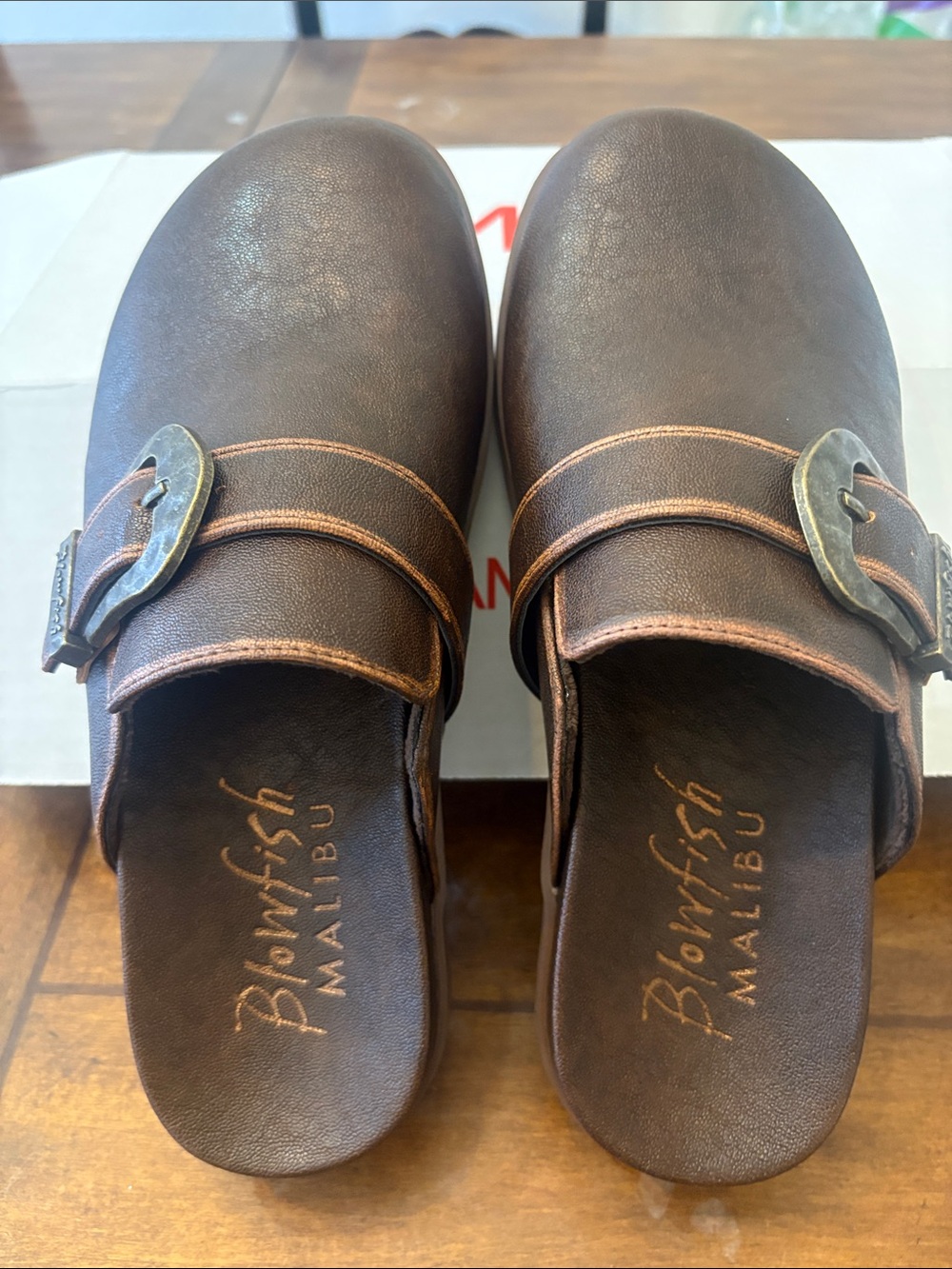 Blowfish Brown Slip-On Buckle Clog Loafers
